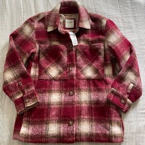 Abercrombie & Fitch Red and Tan Plaid Jacket